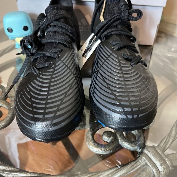 ✅ Adidas Predator Edge .3 FG Black Blue Soccer Cleats Men‎ Sz 5.5 / Women Sz 6.5